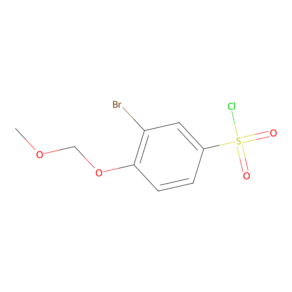 3-Bromo-4-(methoxymethoxy)benzene-1-sulfonyl chloride molecular structure, CAS 2247108-00-3