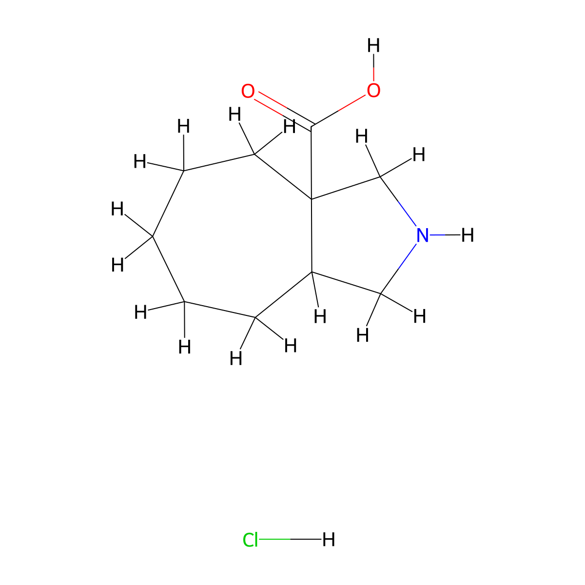 Decahydrocyclohepta[c]pyrrole-3a-carboxylicacidhydrochloride molecular structure, CAS 2247108-12-7
