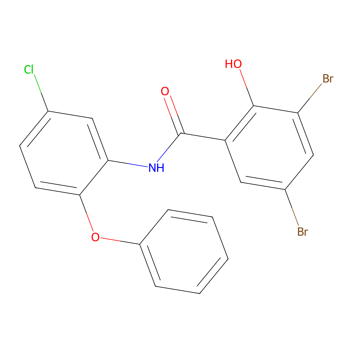 3,5-dibromo-N-(5-chloro-2-phenoxyphenyl)-2-hydroxybenzamide molecular structure, CAS 2247108-56-9