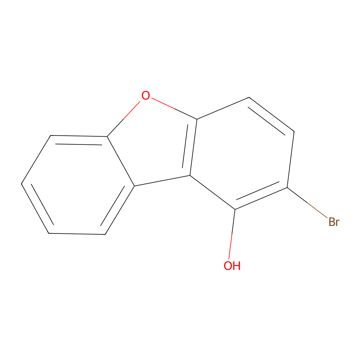 2-Bromo-1-dibenzofuranol molecular structure, CAS 2247123-45-9