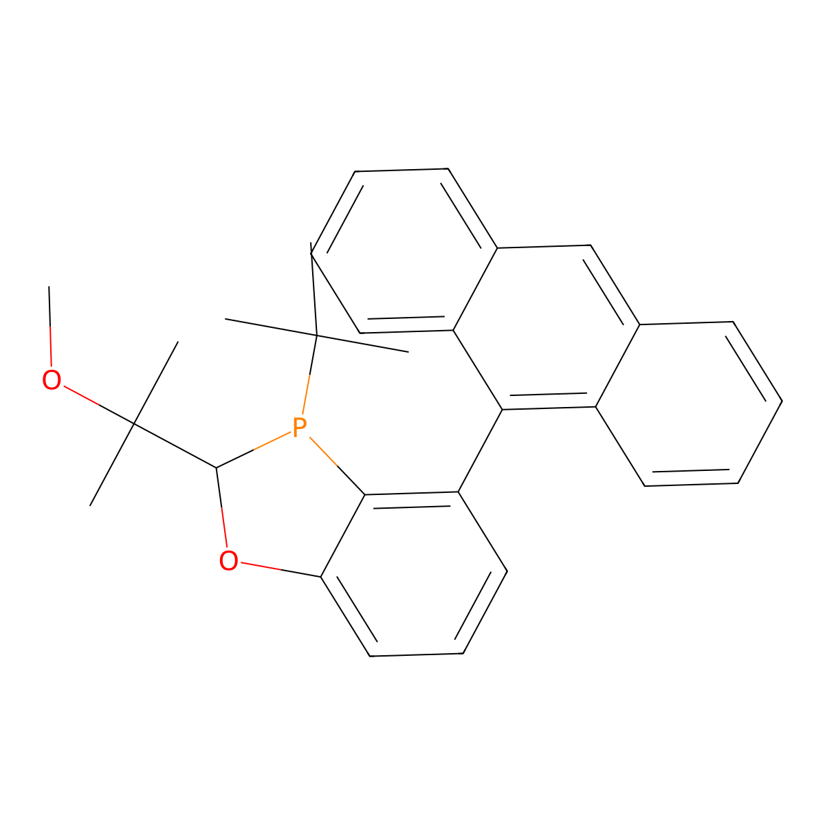 (2S,3S)-4-(Anthracen-9-YL)-3-(tert-butyl)-2-(2-methoxypropan-2-YL)-2,3-dihydrobenzo[D][1,3]oxaphosphole molecular structure, CAS 2247163-07-9