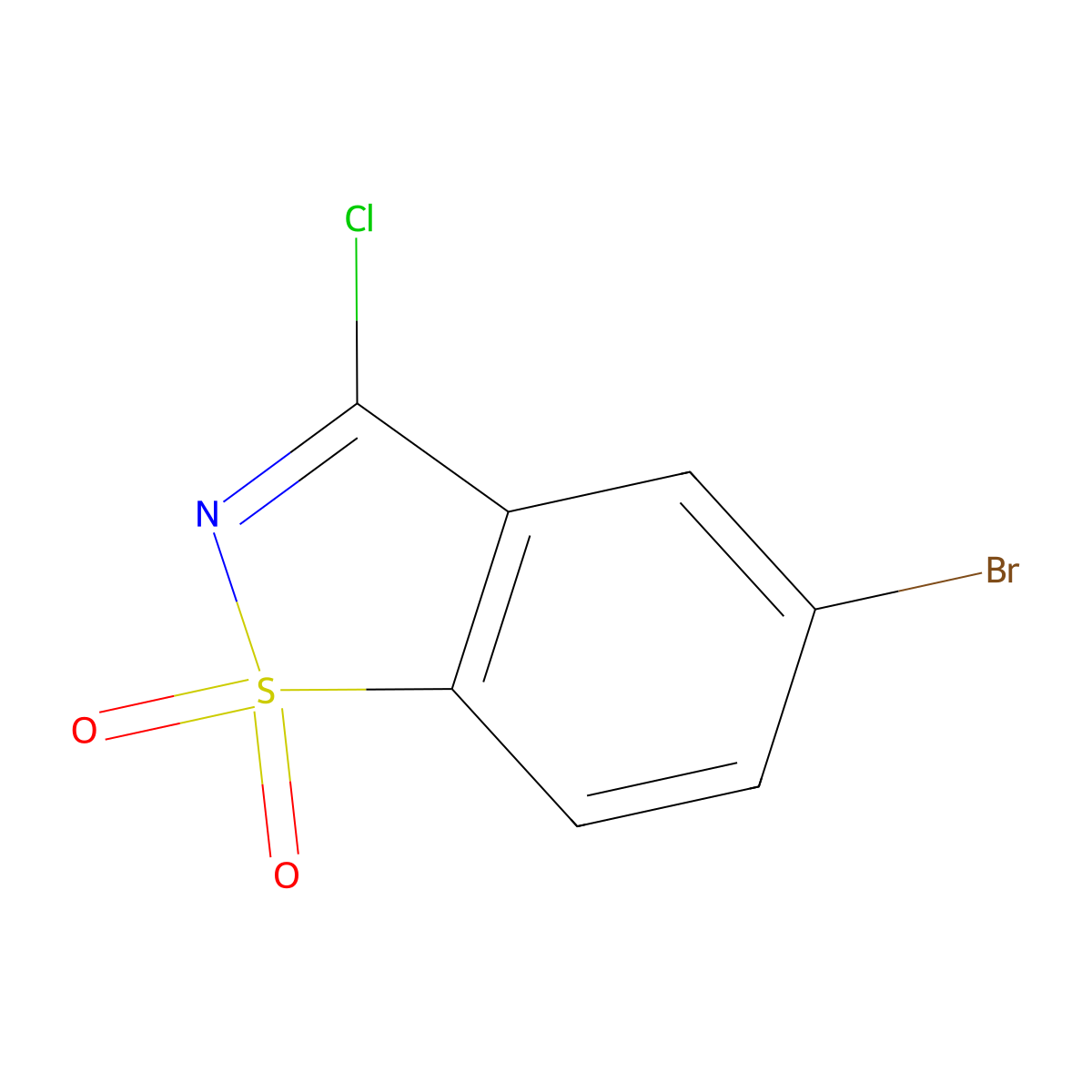 5-Bromo-3-chloro-1lambda6,2-benzothiazole-1,1-dione molecular structure, CAS 2247204-73-3
