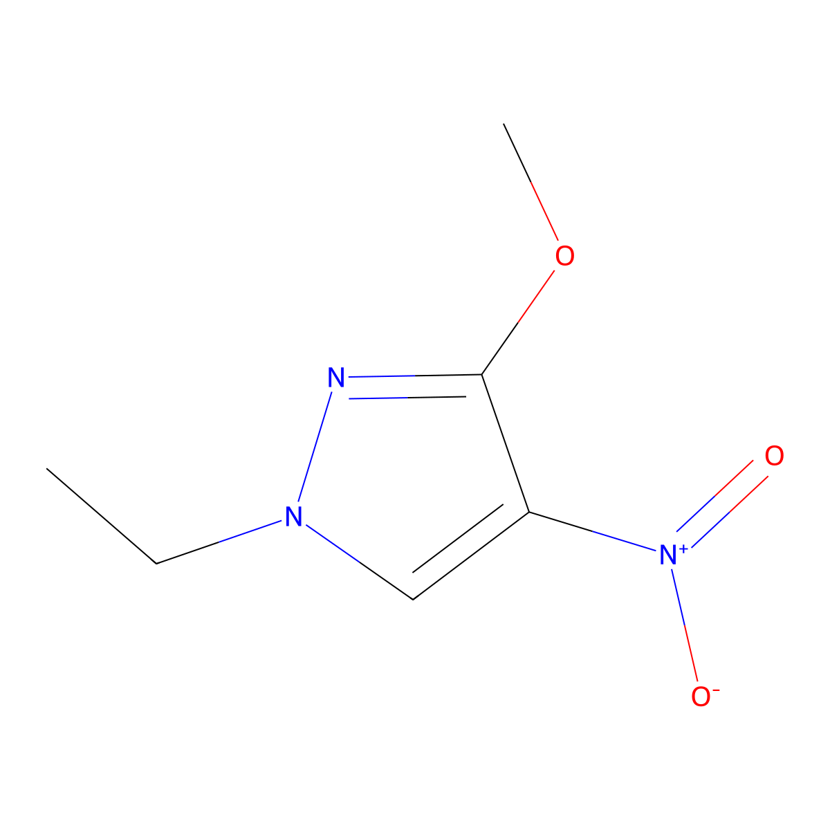 1-ethyl-3-methoxy-4-nitro-1H-pyrazole molecular structure, CAS 2247207-71-0