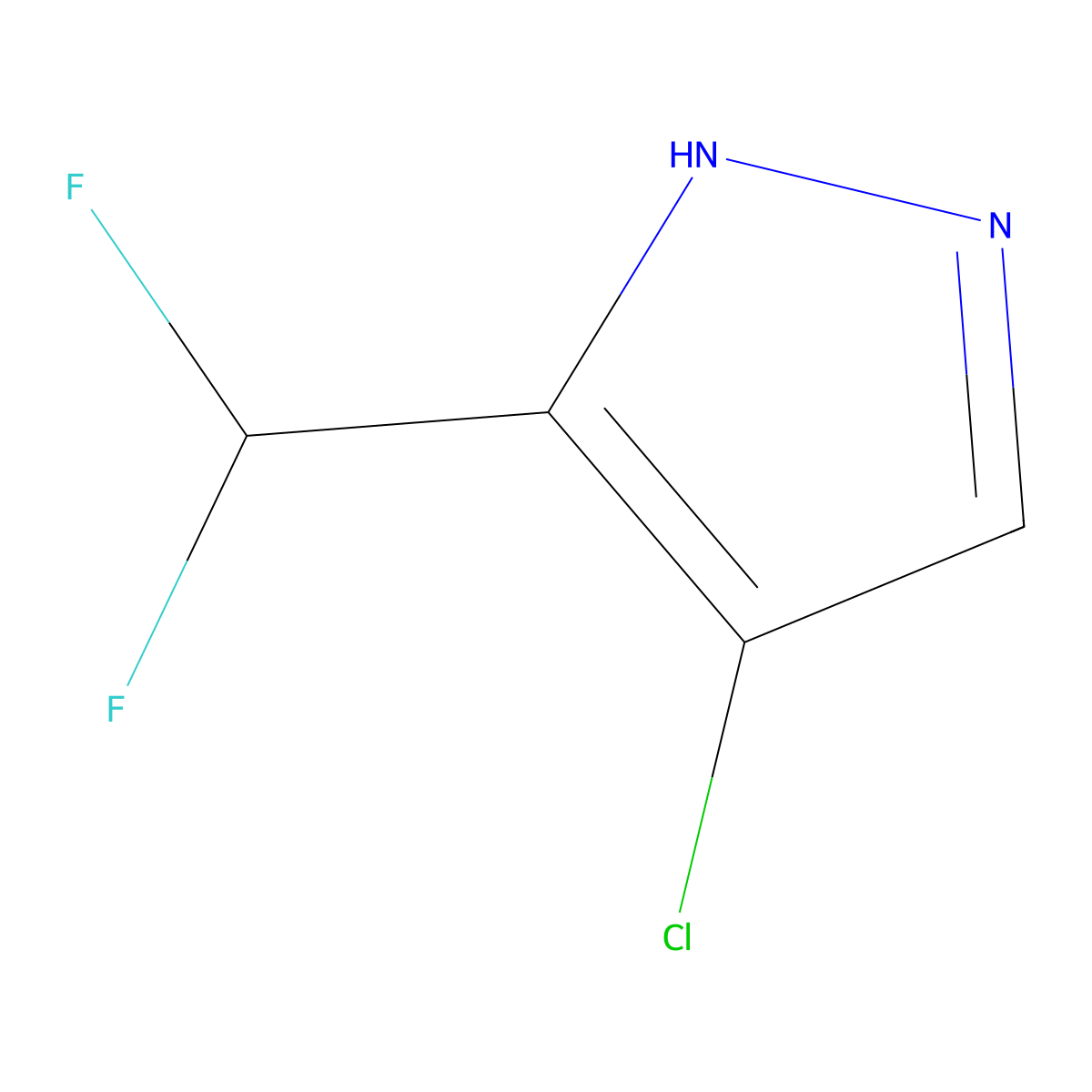 4-chloro-3-(difluoromethyl)-1H-pyrazole molecular structure, CAS 2247207-72-1