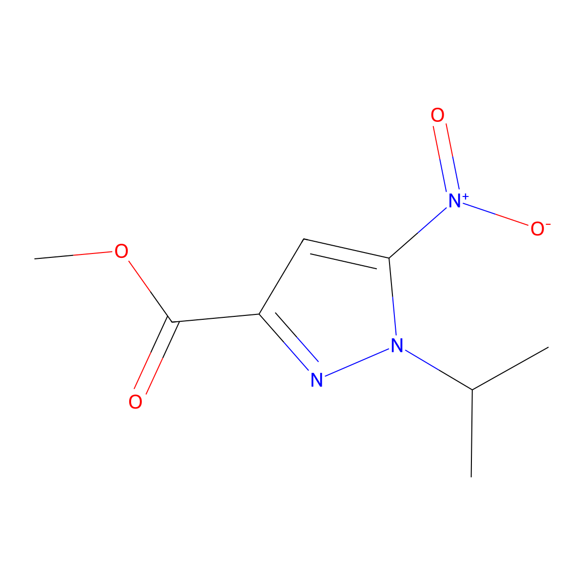 Methyl 1-isopropyl-5-nitro-1H-pyrazole-3-carboxylate molecular structure, CAS 2247207-75-4