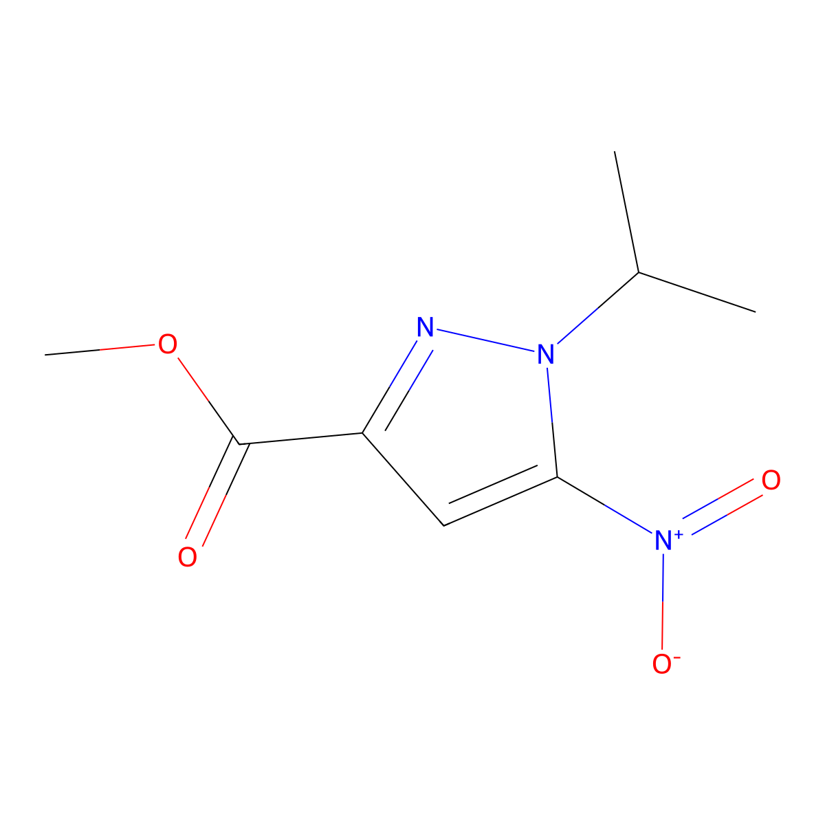 Methyl 1-isopropyl-5-nitro-1H-pyrazole-3-carboxylate molecular structure, CAS 2247207-75-4