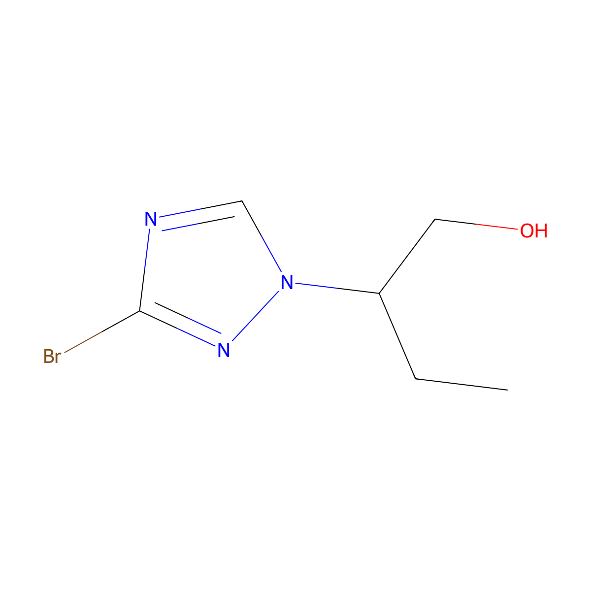 2-(3-bromo-1H-1,2,4-triazol-1-yl)butan-1-ol molecular structure, CAS 2247207-79-8