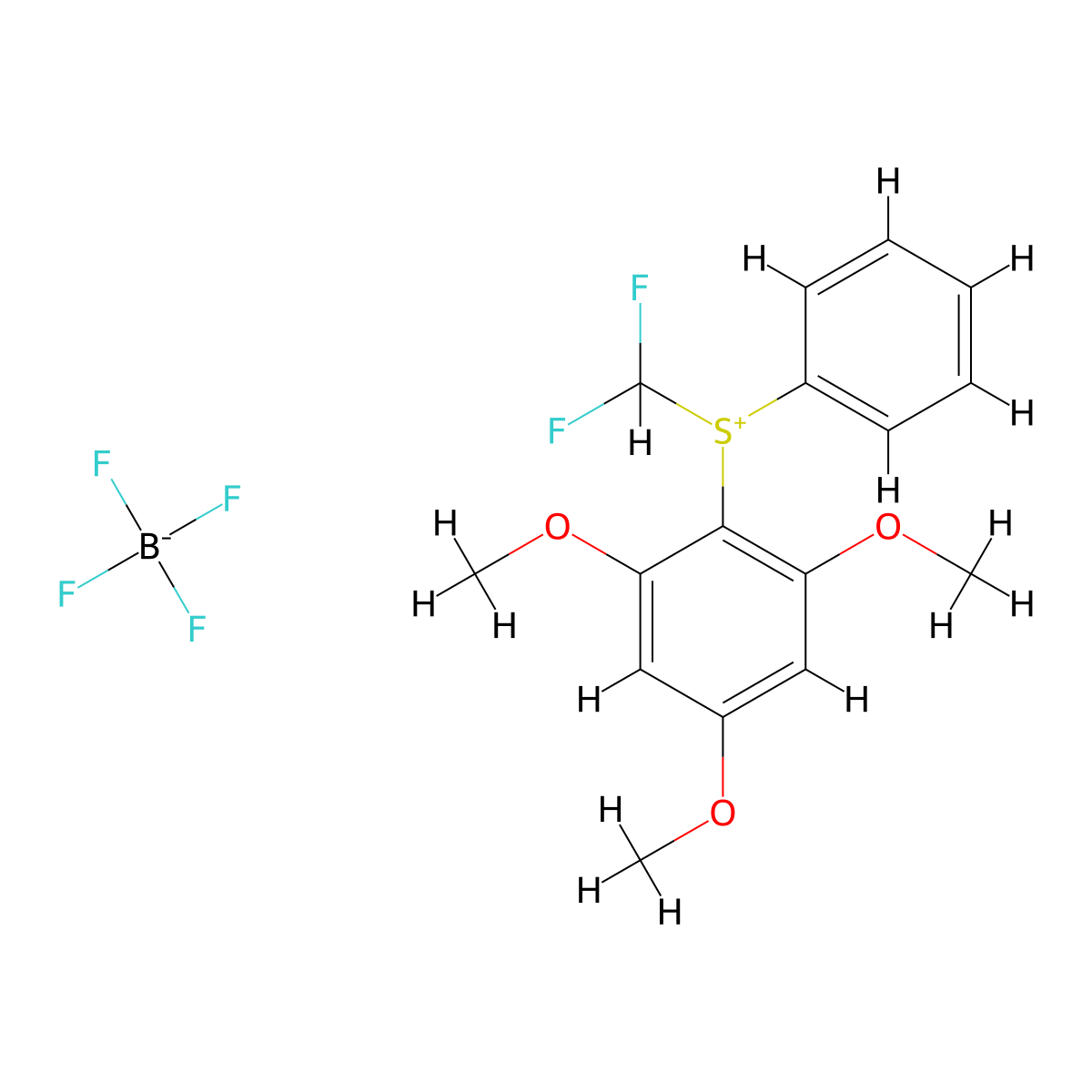 S-Difluoromethyl-S-phenyl-2,4,6-trimethoxyphenylsulfonium Tetrafluoroborate molecular structure, CAS 2247292-19-7