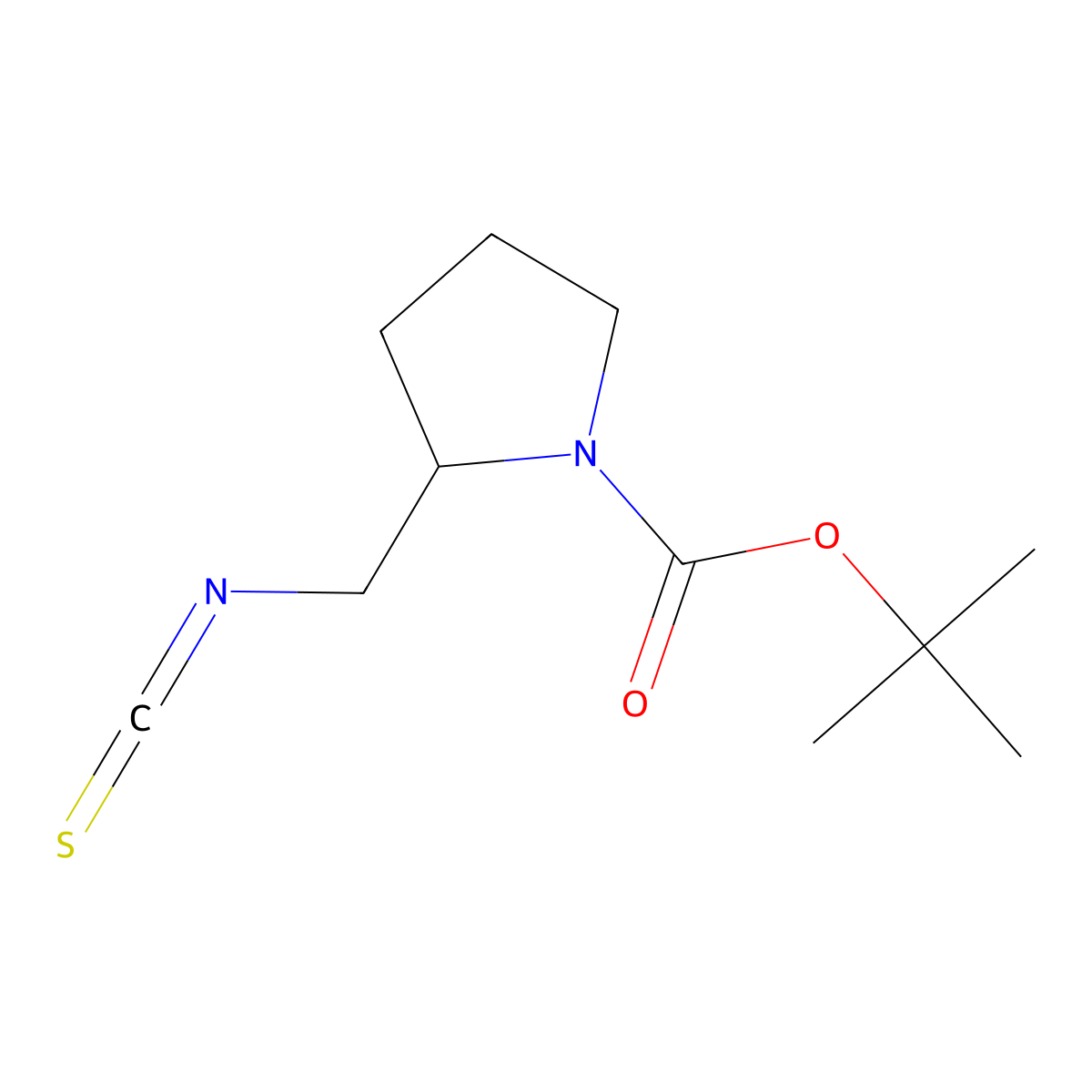 tert-butyl (2R)-2-(isothiocyanatomethyl)pyrrolidine-1-carboxylate molecular structure, CAS 2247341-55-3