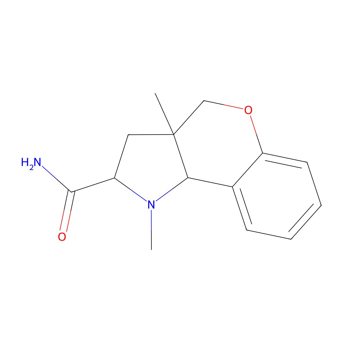 (2R,3AS,9bR)-1,3a-dimethyl-1,2,3,3a,4,9b-hexahydrochromeno[4,3-b]pyrrole-2-carboxamide molecular structure, CAS 2247380-95-4