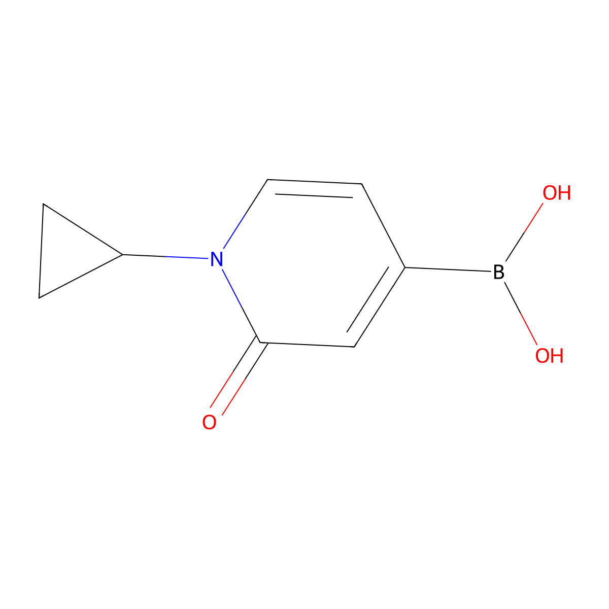 (1-Cyclopropyl-2-oxo-1,2-dihydropyridin-4-YL)boronic acid molecular structure, CAS 2247432-84-2