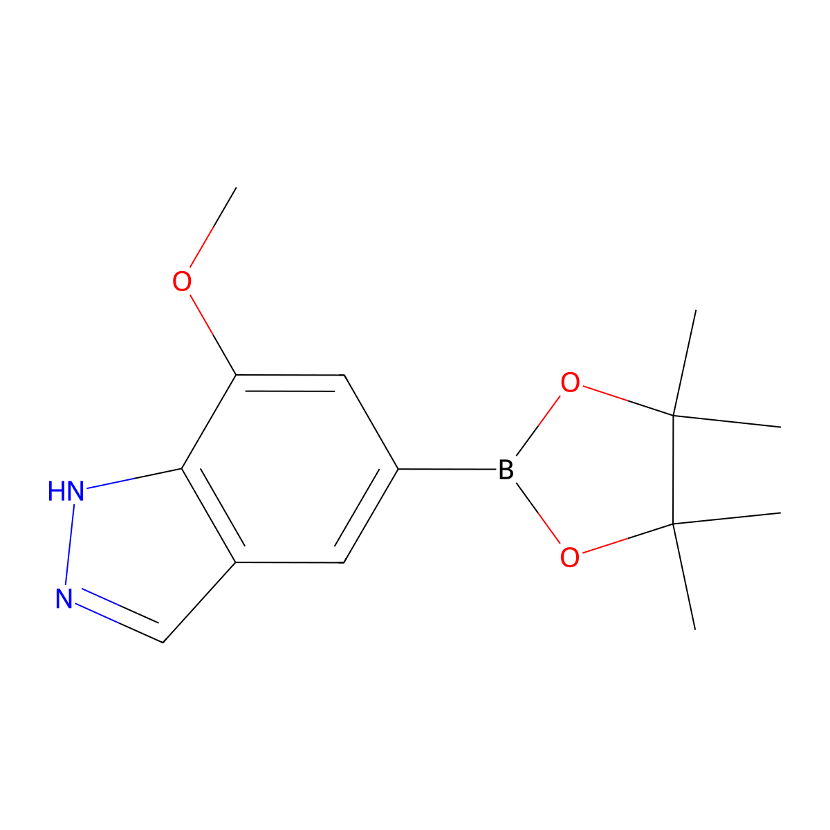 7-methoxy-5-(4,4,5,5-tetramethyl-1,3,2-dioxaborolan-2-yl)-1H-indazole molecular structure, CAS 2247451-15-4