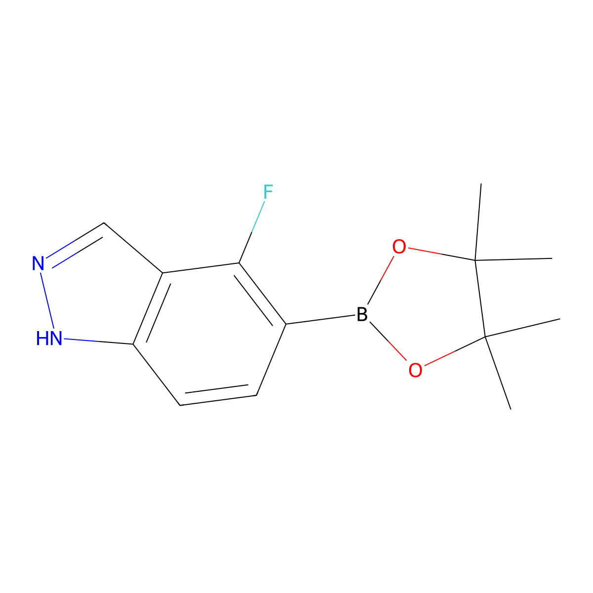 4-Fluoro-5-(4,4,5,5-tetramethyl-1,3,2-dioxaborolan-2-YL)-1H-indazole molecular structure, CAS 2247451-16-5