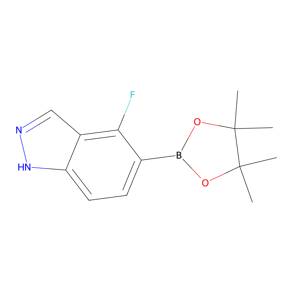 4-Fluoro-5-(4,4,5,5-tetramethyl-1,3,2-dioxaborolan-2-YL)-1H-indazole molecular structure, CAS 2247451-16-5