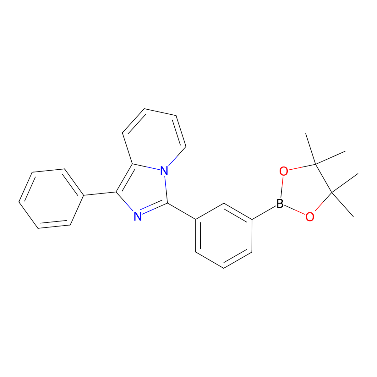 1-Phenyl-3-(3-(4,4,5,5-tetramethyl-1,3,2-dioxaborolan-2-yl)phenyl)imidazo[1,5-a]pyridine molecular structure, CAS 2247546-39-8