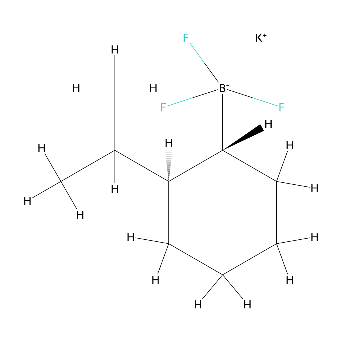Potassium trifluoro(rel-(1R,2R)-2-isopropylcyclohexyl)borate molecular structure, CAS 2247618-55-7