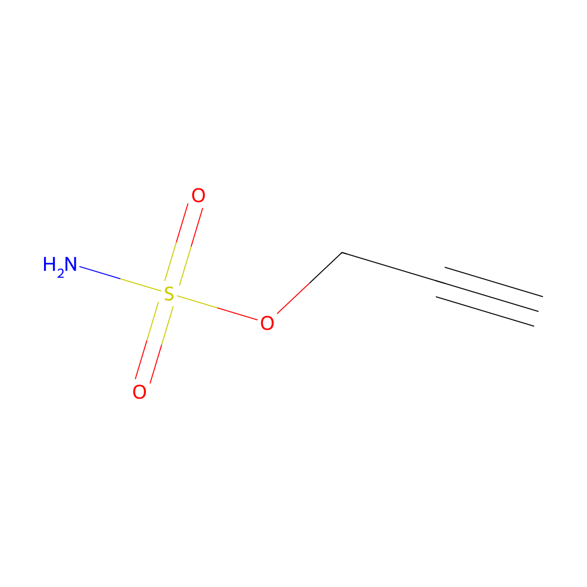 Prop-2-yn-1-yl sulfamate molecular structure, CAS 2247619-21-0