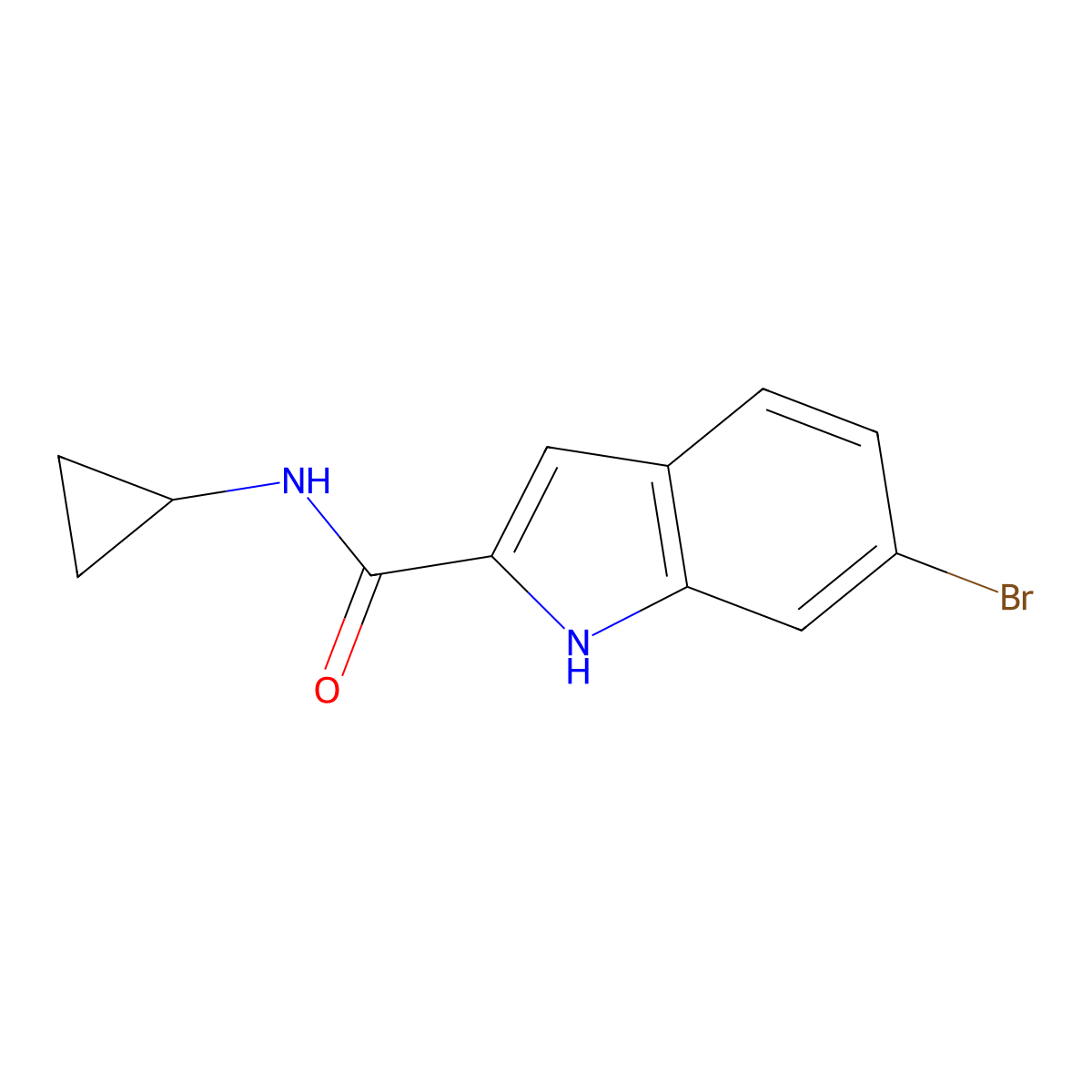 6-bromo-N-cyclopropyl-1H-indole-2-carboxamide molecular structure, CAS 2247646-32-6