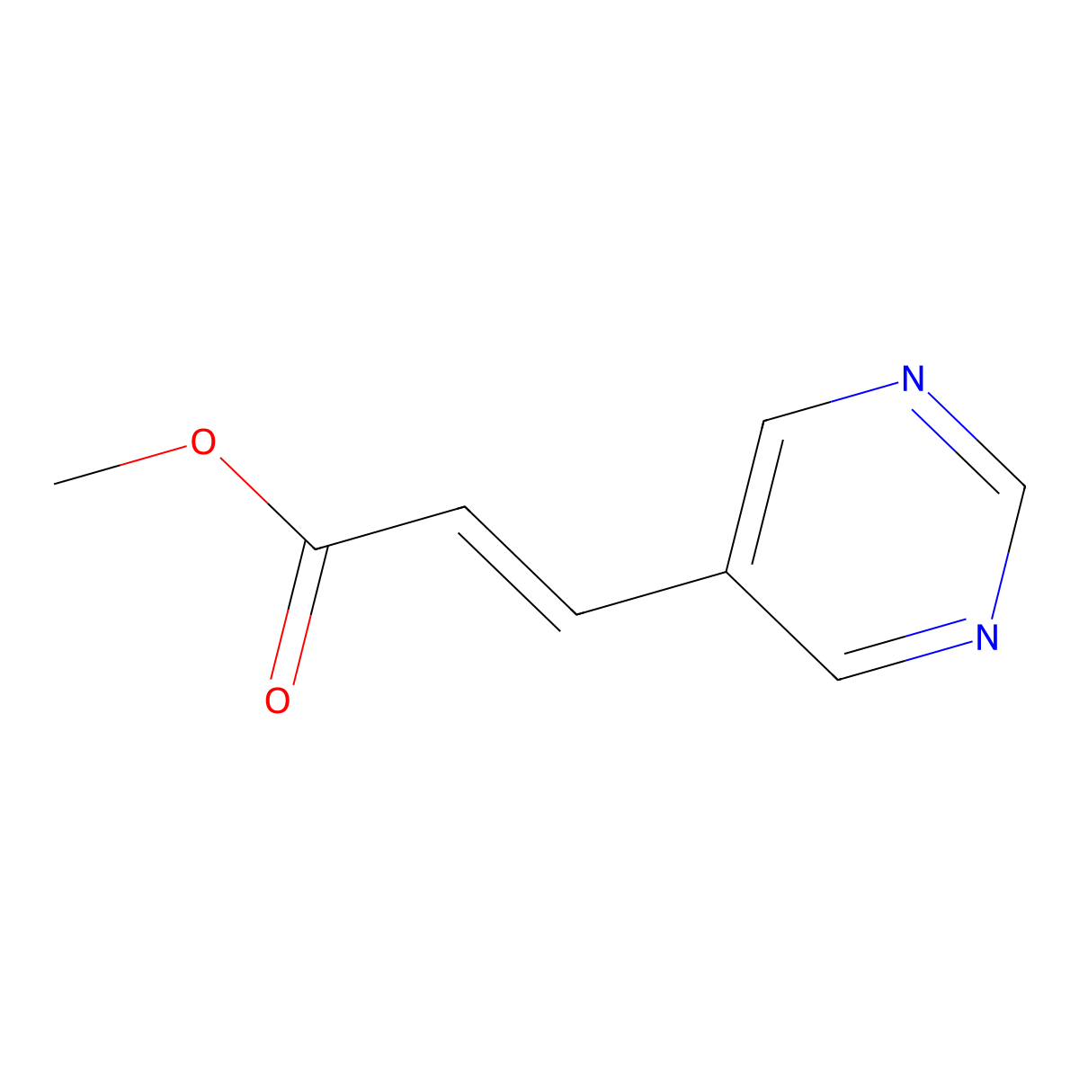 methyl (2E)-3-(pyrimidin-5-yl)prop-2-enoate molecular structure, CAS 224776-14-1