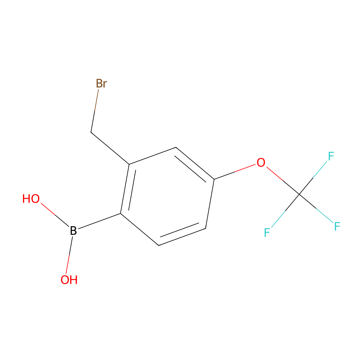 (2-(Bromomethyl)-4-(trifluoromethoxy)phenyl)boronic acid molecular structure, CAS 2247771-97-5