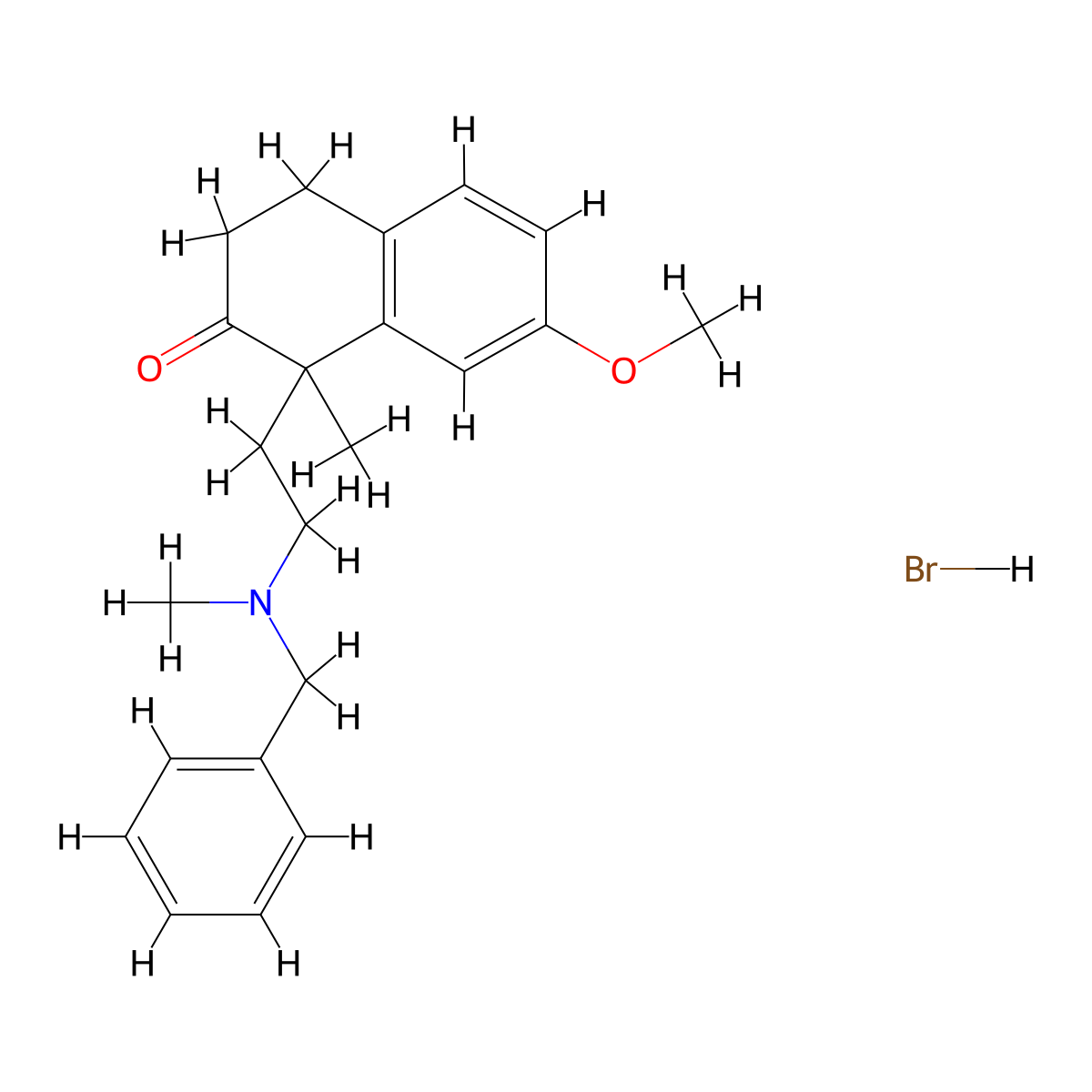 1-[2-[Benzyl(methyl)amino]ethyl]-7-methoxy-1-methyl-3,4-dihydronaphthalen-2(1H)-one Hydrobromide molecular structure, CAS 2247773-26-6