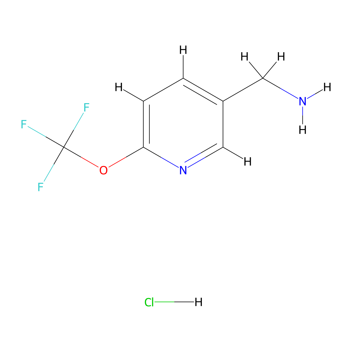 [6-(Trifluoromethoxy)-3-pyridyl]methanamine;hydrochloride molecular structure, CAS 2247773-27-7