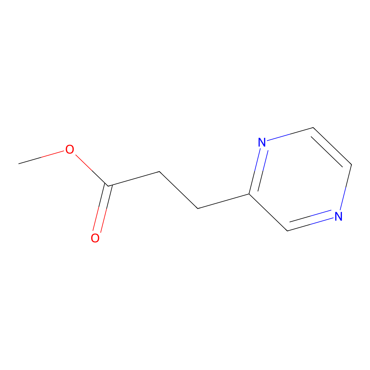 Methyl 3-(pyrazin-2-yl)propanoate molecular structure, CAS 224778-20-5