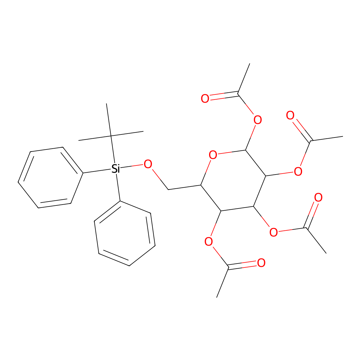 [(2R,3R,4S,5R)-4,5,6-triacetoxy-2-[[tert-butyl(diphenyl)silyl]oxymethyl]tetrahydropyran-3-yl] acetate molecular structure, CAS 224778-57-8