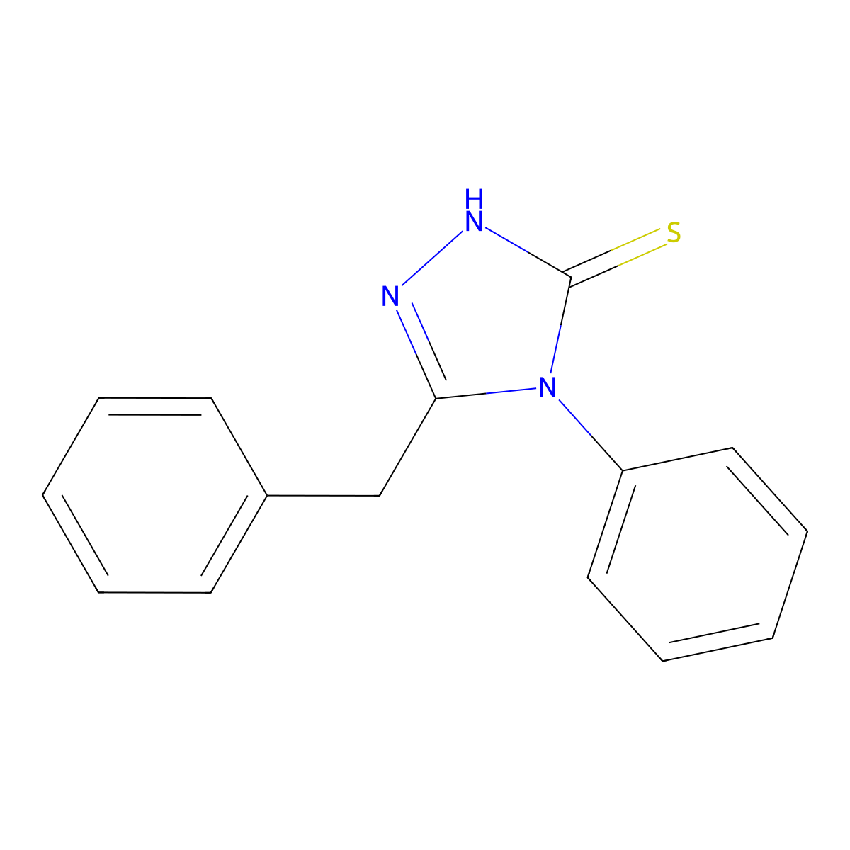 5-benzyl-4-phenyl-4H-1,2,4-triazole-3-thiol molecular structure, CAS 22478-90-6