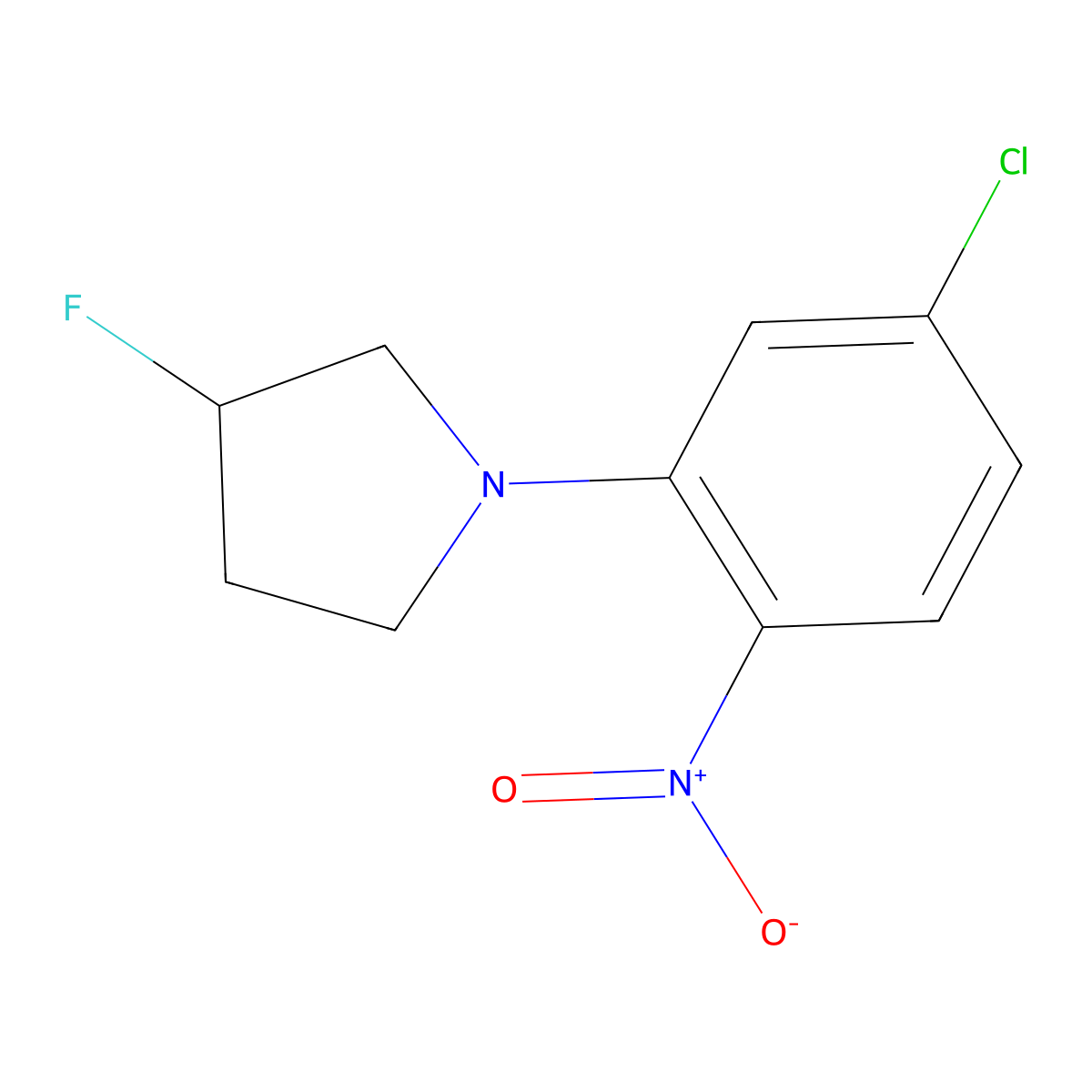 (S)-1-(5-chloro-2-nitrophenyl)-3-fluoropyrrolidine molecular structure, CAS 2247844-70-6