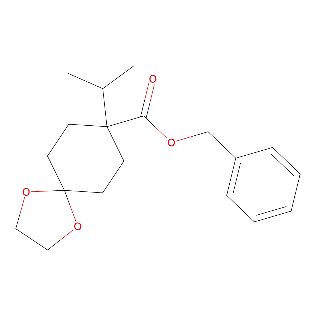 Benzyl 8-isopropyl-1,4-dioxaspiro[4.5]decane-8-carboxylate molecular structure, CAS 2247849-79-0