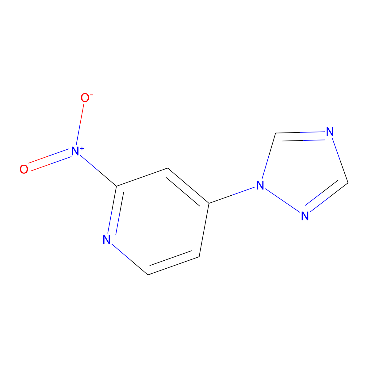 2-nitro-4-(1H-1,2,4-triazol-1-yl)pyridine molecular structure, CAS 2247849-80-3