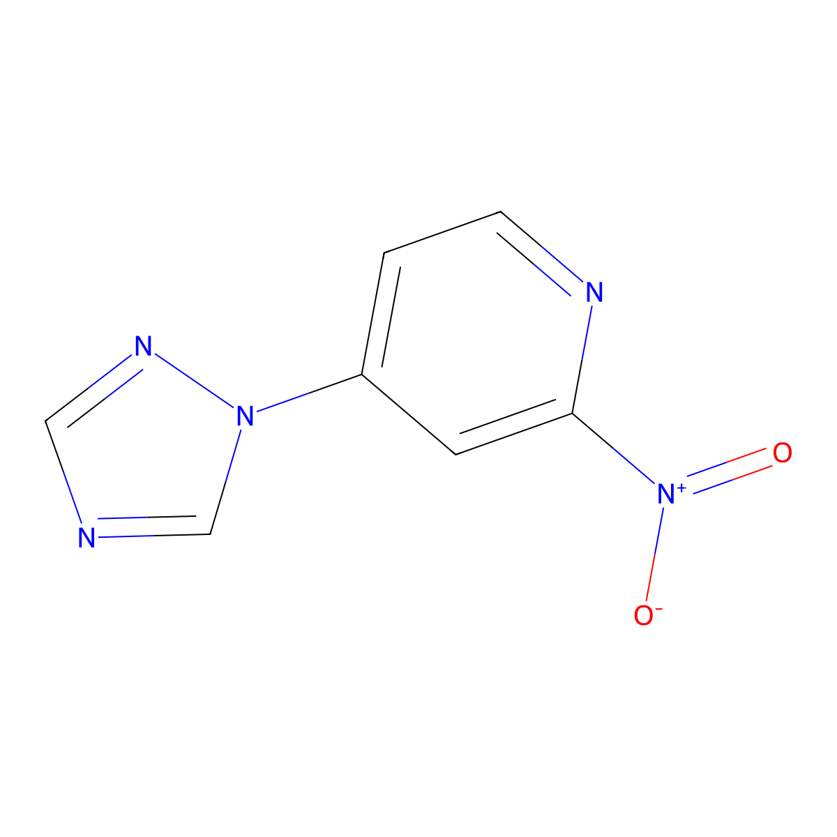 2-nitro-4-(1H-1,2,4-triazol-1-yl)pyridine molecular structure, CAS 2247849-80-3