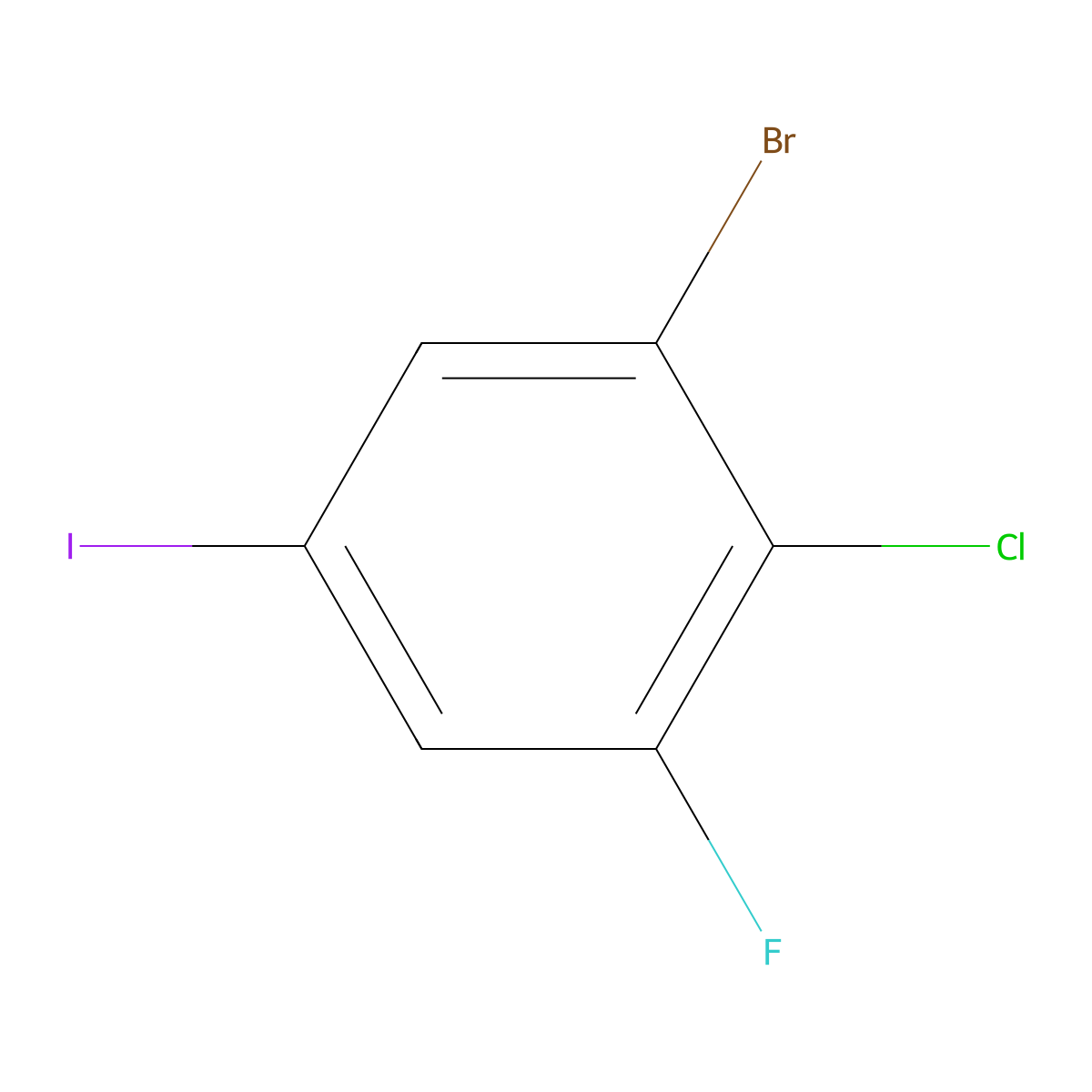 1-Bromo-2-chloro-3-fluoro-5-iodobenzene molecular structure, CAS 2247849-81-4
