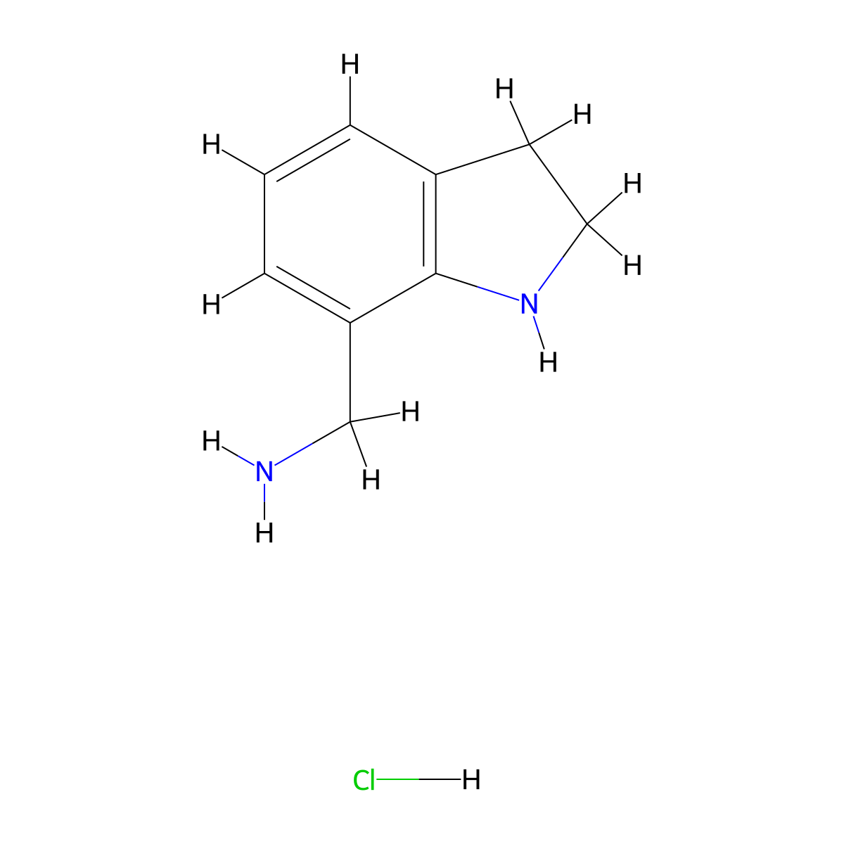Indolin-7-ylmethanamine hydrochloride molecular structure, CAS 2247849-83-6