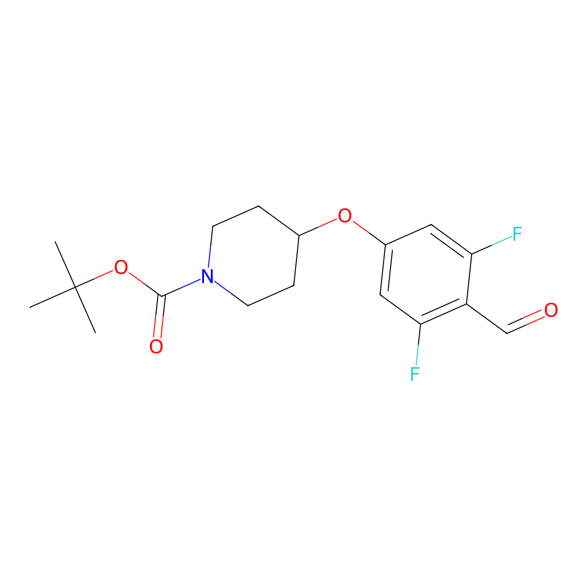 Tert-butyl 4-(3,5-difluoro-4-formylphenoxy)piperidine-1-carboxylate molecular structure, CAS 2247849-86-9