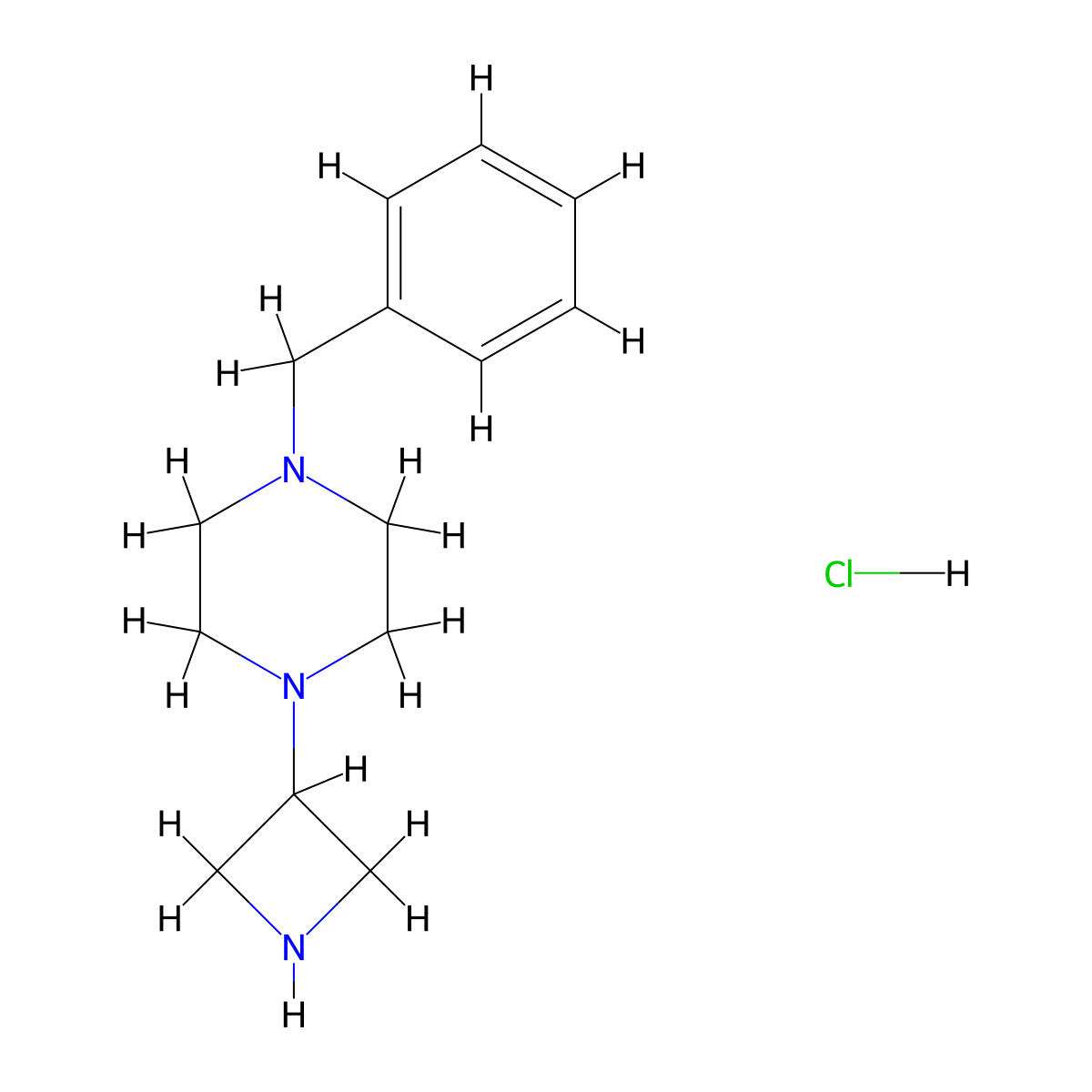 1-(Azetidin-3-yl)-4-benzylpiperazine hydrochloride molecular structure, CAS 2247849-88-1