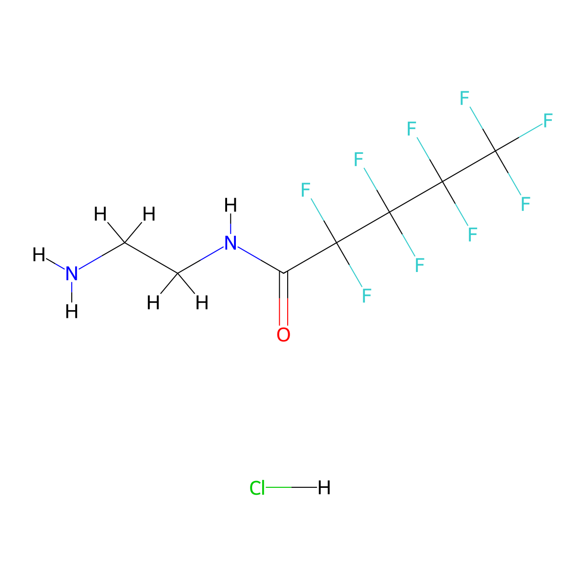 N-(2-aminoethyl)-2,2,3,3,4,4,5,5,5-nonafluoropentanamide hydrochloride molecular structure, CAS 2247849-92-7