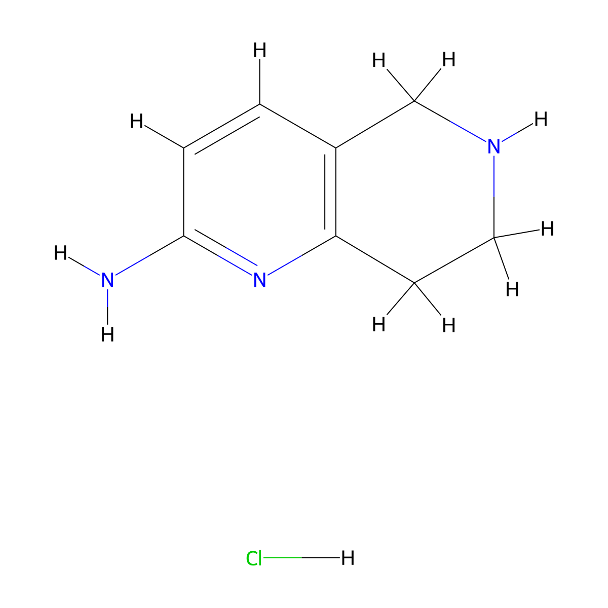 5,6,7,8-Tetrahydro-1,6-naphthyridin-2-amine hydrochloride molecular structure, CAS 2247849-93-8