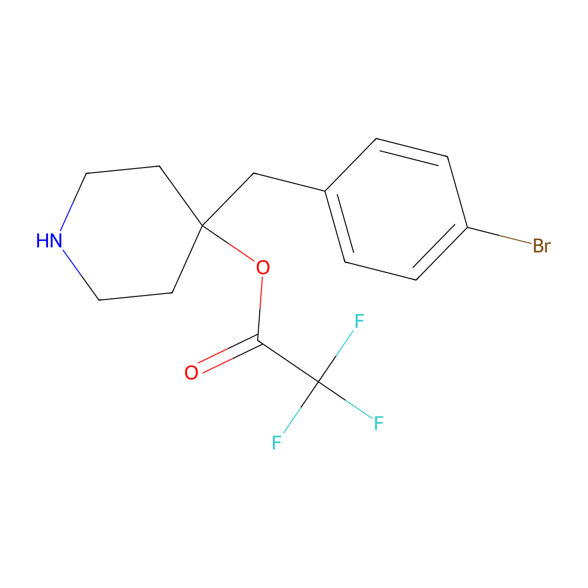 4-(4-Bromobenzyl)piperidin-4-ol 2,2,2-trifluoroacetate molecular structure, CAS 2247849-95-0