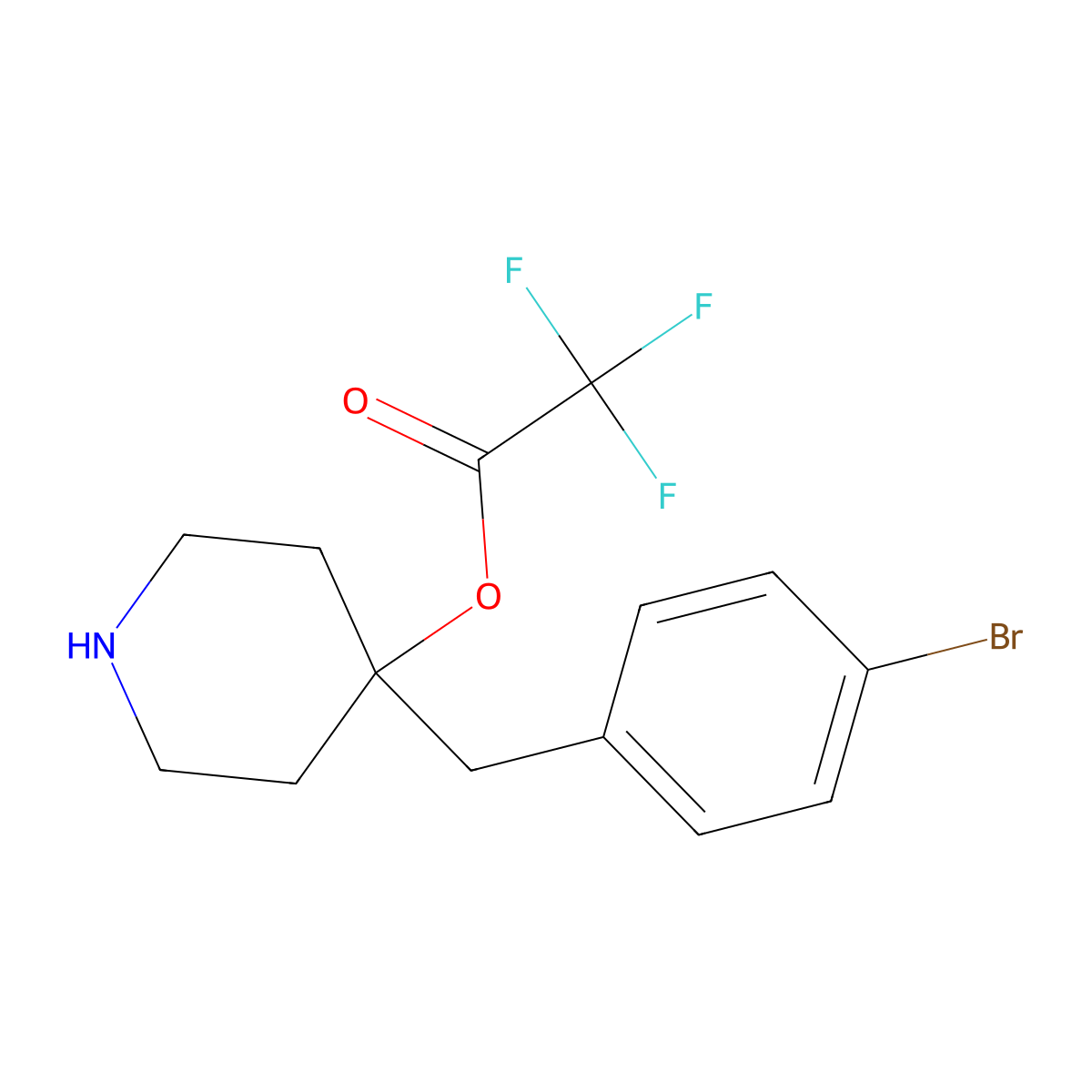 4-(4-Bromobenzyl)piperidin-4-ol 2,2,2-trifluoroacetate molecular structure, CAS 2247849-95-0