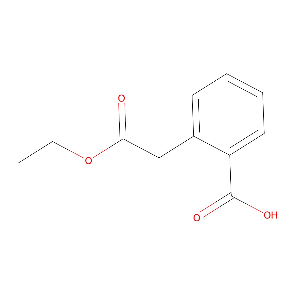 2-(2-Ethoxy-2-oxoethyl)benzoic acid molecular structure, CAS 22479-46-5