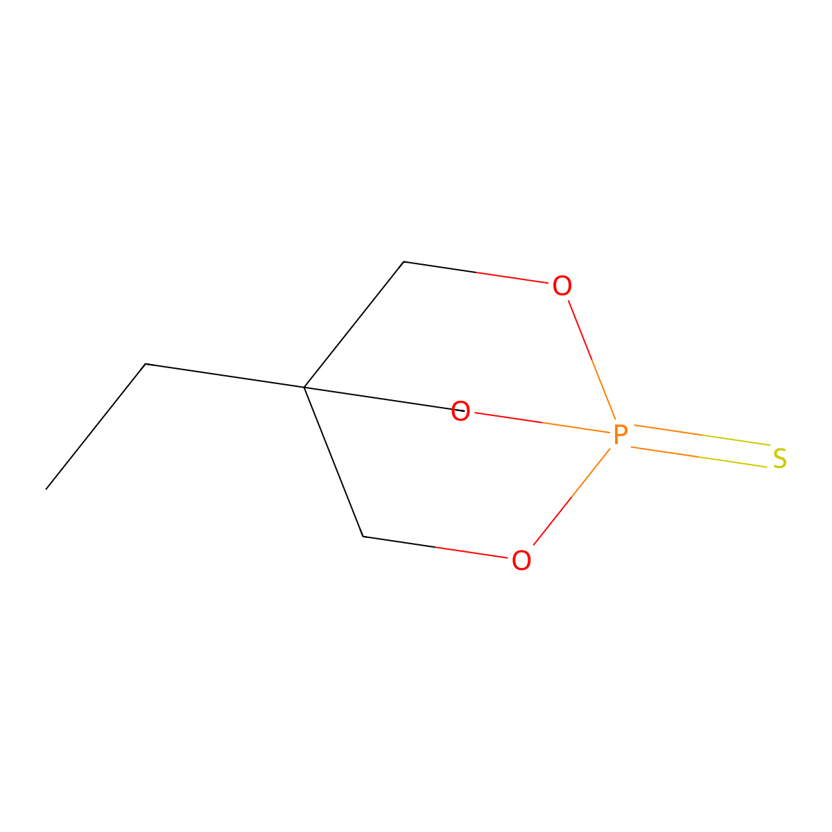 2,6,7-Trioxa-1-phosphabicyclo(2.2.2)octane, 4-ethyl-, 1-sulfide molecular structure, CAS 224790-71-0