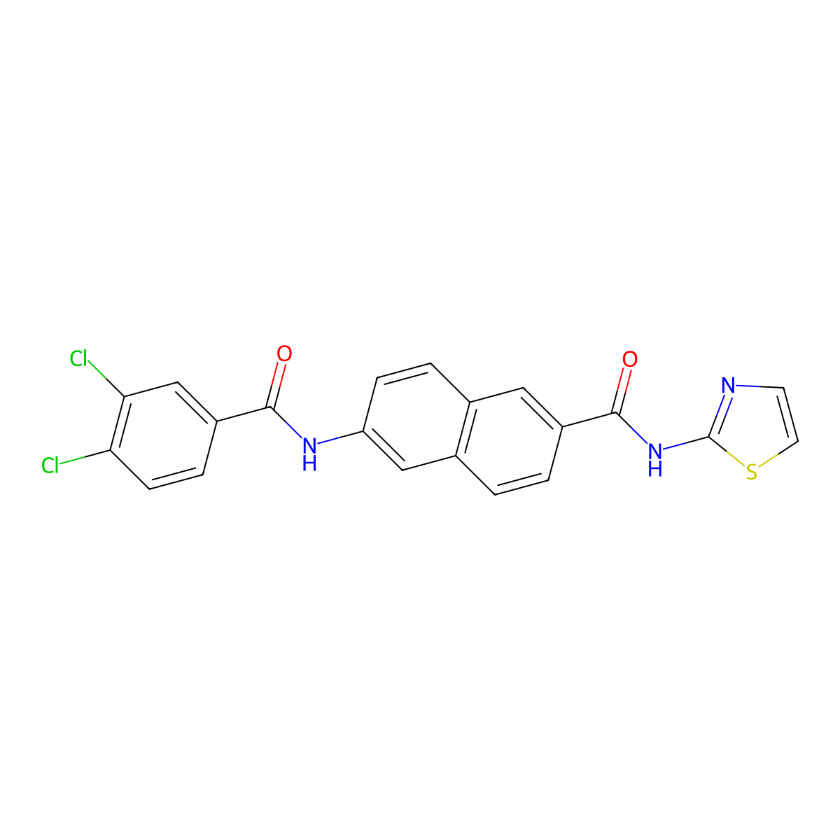 6-(3,4-Dichlorobenzamido)-N-(thiazol-2-yl)-2-naphthamide molecular structure, CAS 2247919-28-2