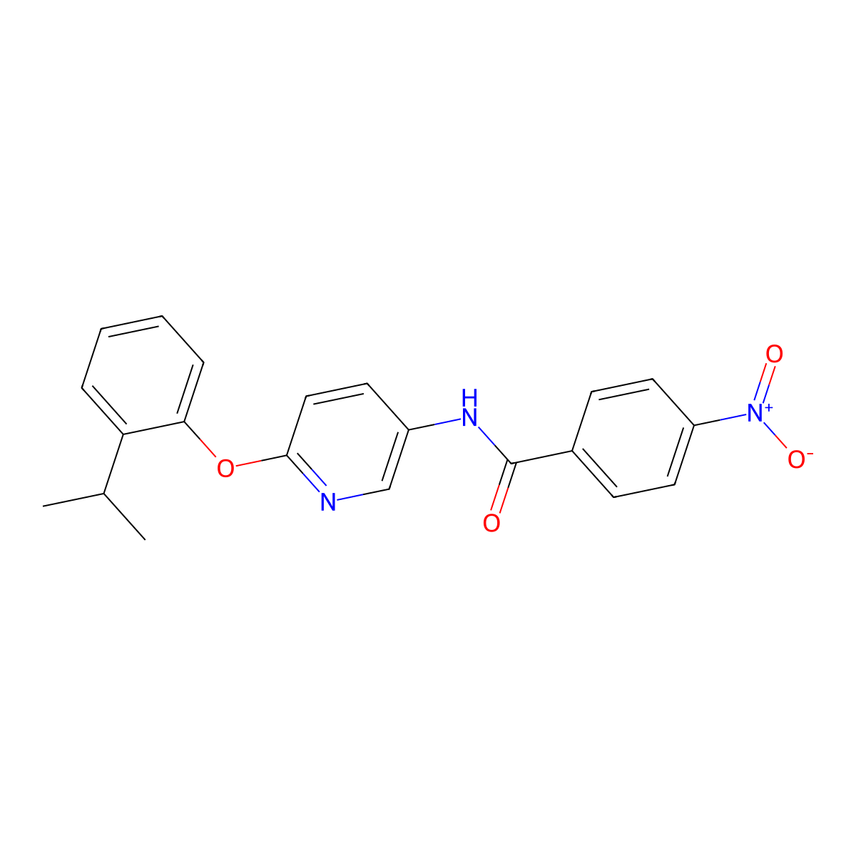 4-nitro-N-[6-(2-propan-2-ylphenoxy)-3-pyridinyl]benzamide molecular structure, CAS 224794-83-6