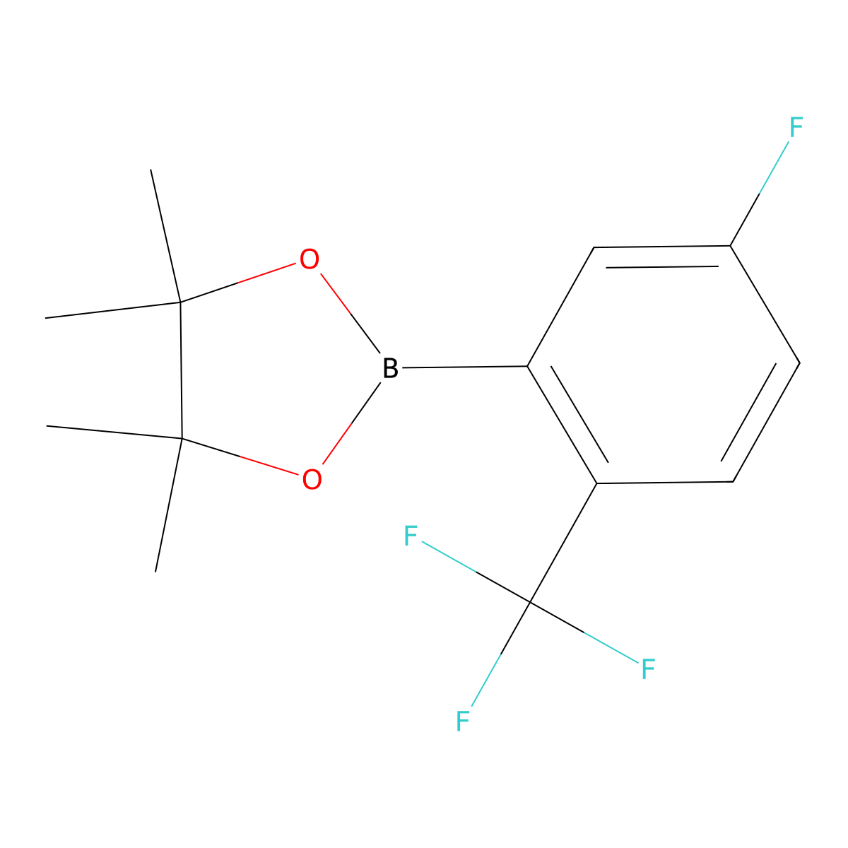 2-(5-Fluoro-2-(trifluoromethyl)phenyl)-4,4,5,5-tetramethyl-1,3,2-dioxaborolane molecular structure, CAS 2247942-49-8