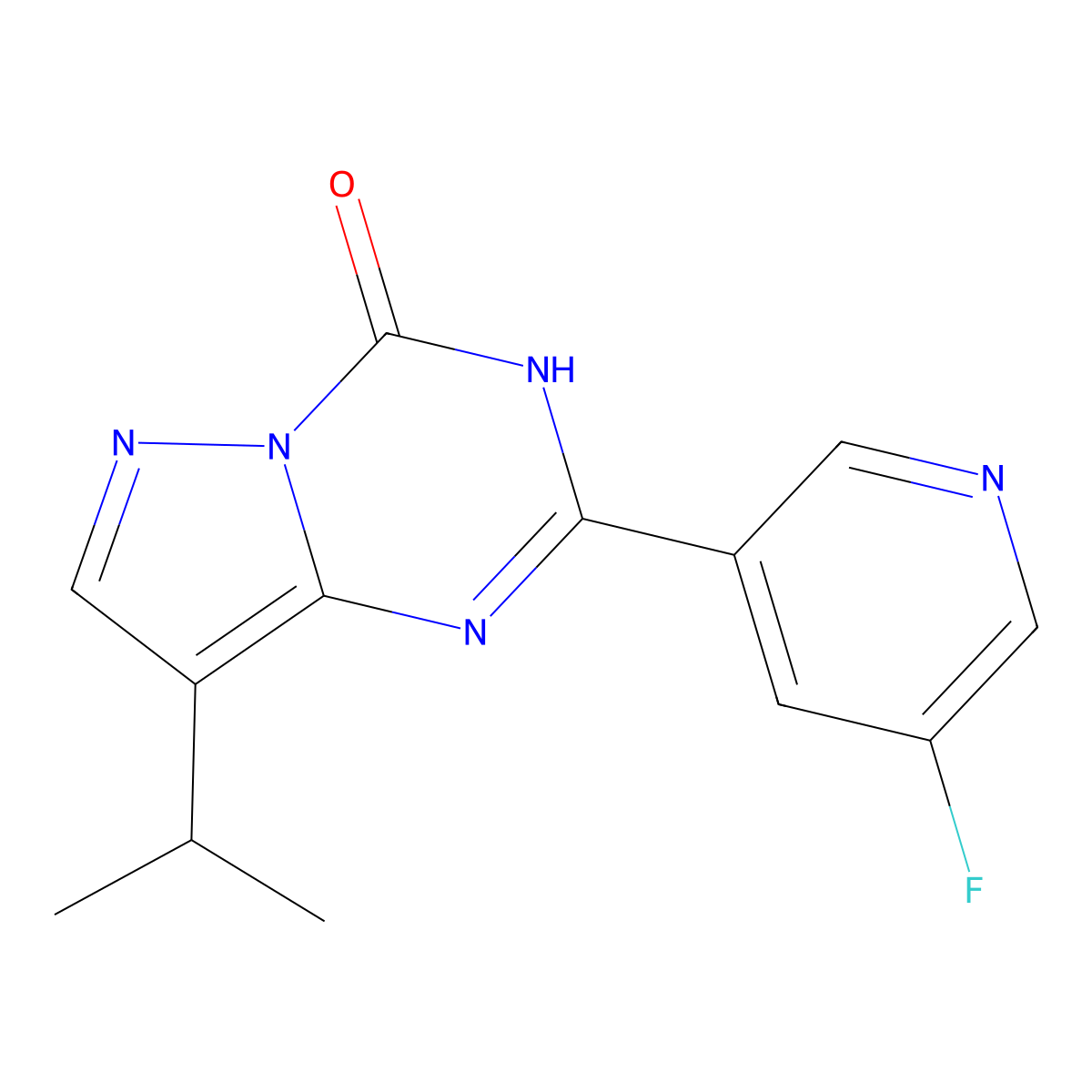 2-(5-Fluoropyridin-3-yl)-8-isopropylpyrazolo[1,5-a][1,3,5]triazin-4-ol molecular structure, CAS 2247954-79-4