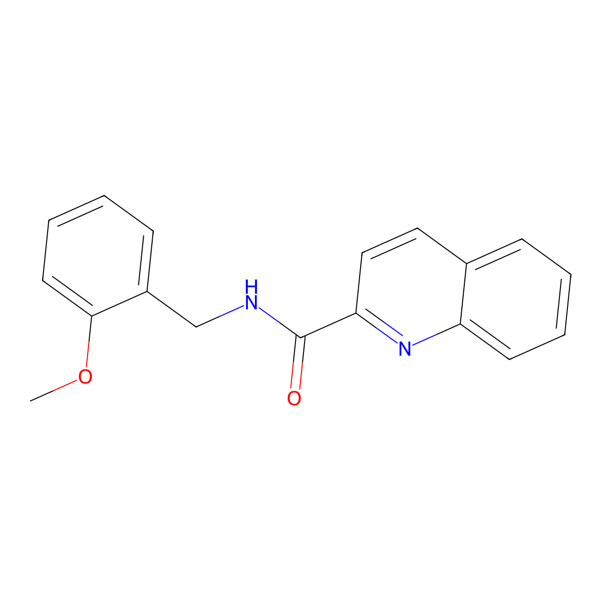 N-[(2-methoxyphenyl)methyl]quinoline-2-carboxamide molecular structure, CAS 224796-49-0