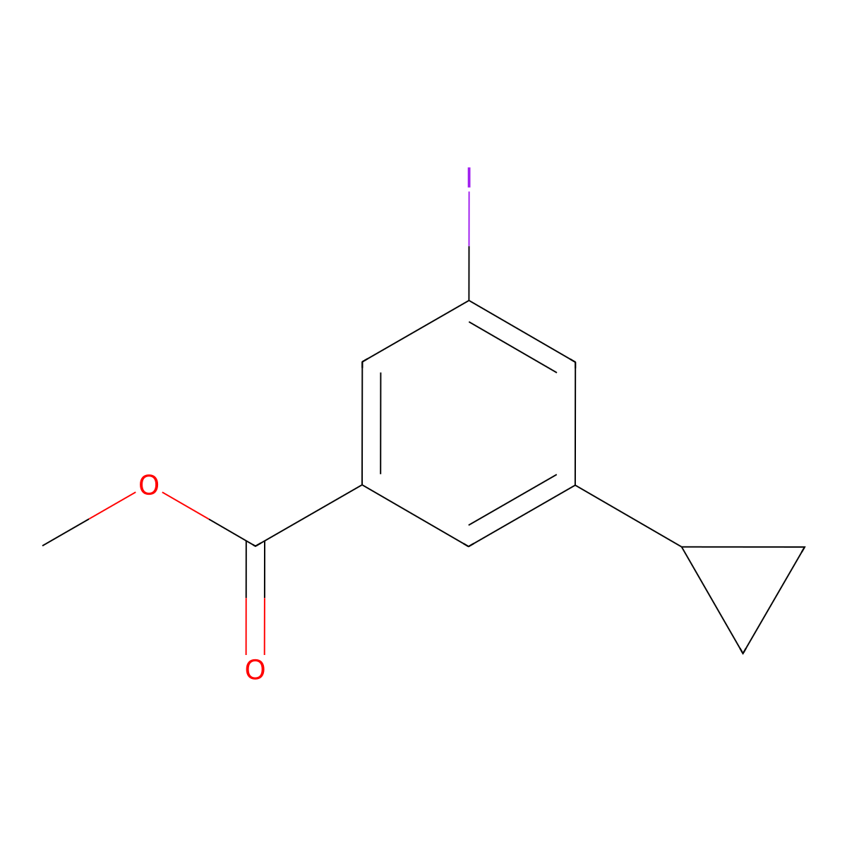 Methyl 3-cyclopropyl-5-iodobenzoate molecular structure, CAS 2247974-13-4