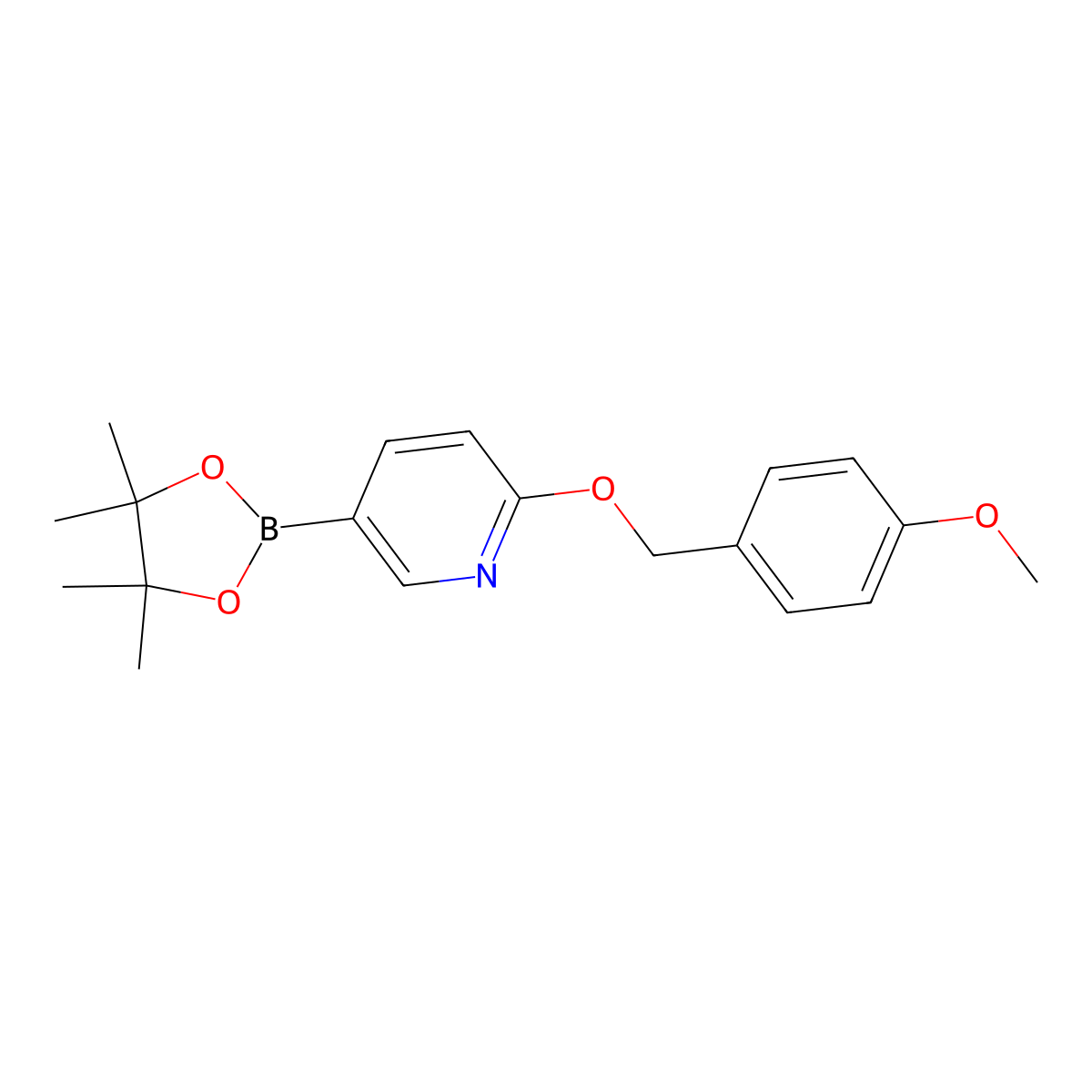 2-(4-Methoxybenzyloxy)-5-(4,4,5,5-tetramethyl-1,3,2-dioxaborolan-2-yl)pyridine molecular structure, CAS 2247982-65-4
